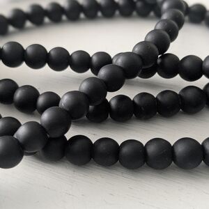Matte Black Onyx Beaded Necklace